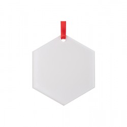 AKXH08 Sublimation Blank Acrylic Hexagon Ornament (3'')  ( AKXH08 ) E-1