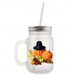 Mason Jar  Frosted With Handle FL-8