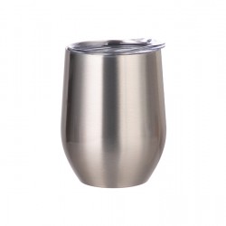 12oz Stainless Steel Stemless Wine Cup (Silver) (BW22S) FL-9