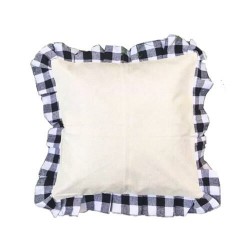 Linen Double-Sided Buffalo Plaid Pillow White/Black K-6