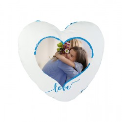 Heart Shaped Sequin Pillow Cover (Light Blue w/ White) (BZLP3944HLB-W) J-7