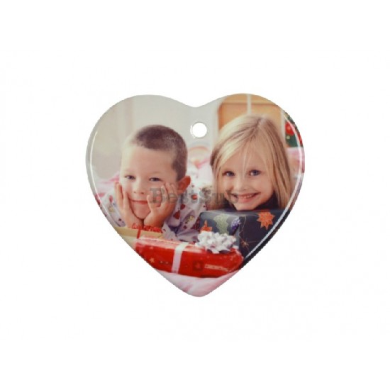 3" Heart Ornament with Hole w/ String 25/pack (H001)  D-8