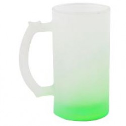 16oz Gradient Color Frosted Drinking Glass Beer Mug (GREEN) GBDC16G   (FL-7)