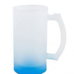 16OZ GRADIENT COLOR FROSTED DRINKING GLASS BEER MUG (BLUE) GBDC16B (FL-7)