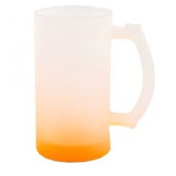  16oz Gradient Color Frosted Drinking Glass Beer Mug  ( ORANGE ) GBDC16O   (FL-7)