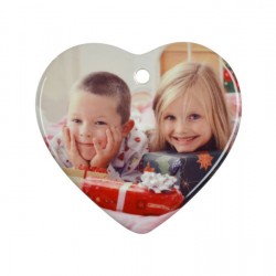 3 inch Heart Ornament with String Ceramic Ornament 25/Pack D-8