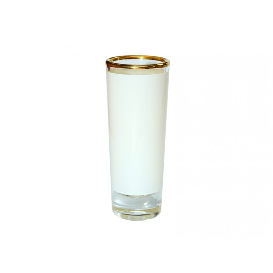 Sublimation Blank 3oz Shot Glass with Gold Rim