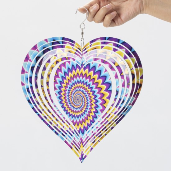  Double-Sided Sublimation Blanks Aluminium Wind Spinner Heart (Heart, 10 inch)