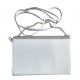 P/U LEATHER EEL SKIN PURSE BAG (w/ Adjustable Matching & Removable Shoulder Strap) (SILVER)   I-6