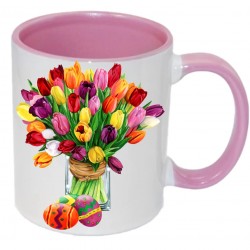 11oz Inner Rim Color Mug Pink (36pcs/case)  (MUG-IR11P) FL-3