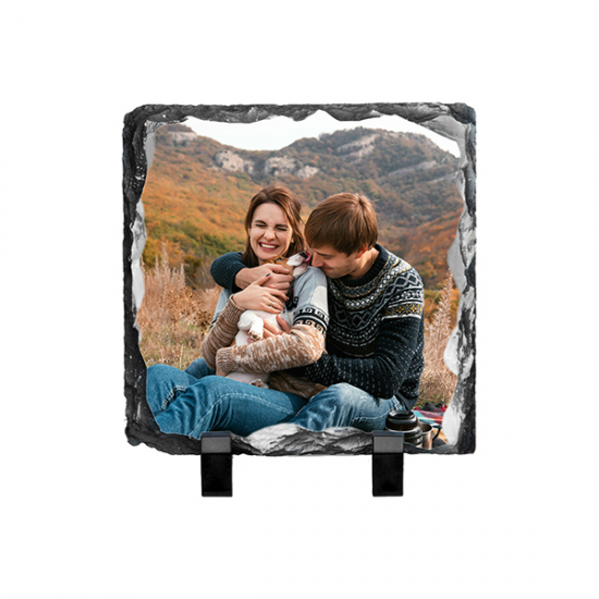 Natural slate photo coaster sublimation blank with white surface