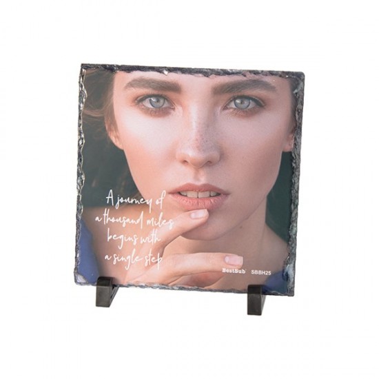 What is Blank Square Sublimation Rock Slate with Stand