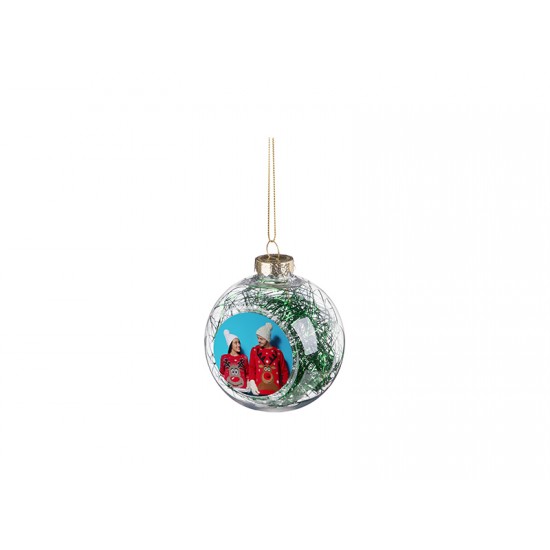Sublimation Christmas Ornament Ball Red String Clear 