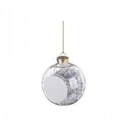 8cm Plastic Christmas Ball Ornament w/ Silver String (Clear) (SDC8-SV) D-7