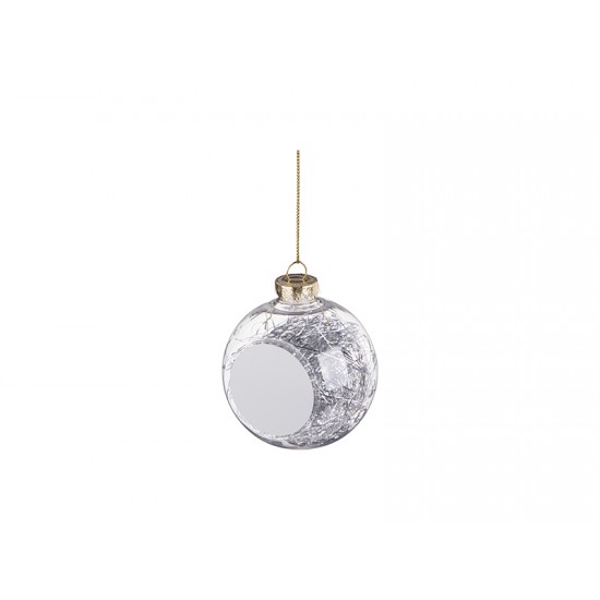 8cm Plastic Christmas Ball Ornament w/ GOLD String (Clear) (SDC8-GR) D-7  sub101