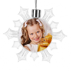 Hanging Plastic Ornament Snowflake  4" x 4" (SDSF03 )