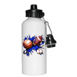 600ml Aluminium Water Bottle with Two Caps White  (WB-AL600WT)  FL-8