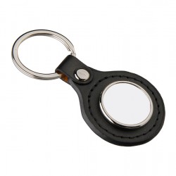 PU Round Key Chain  black (YA106)