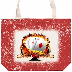 TD-HBD3548RD Sublimation101 Blank Faux Bleach Poly-Linen Totebag Red