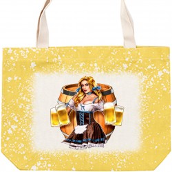 TD-HBD3548YL Sublimation101 Blank Faux Bleach Poly-Linen Totebag Yellow