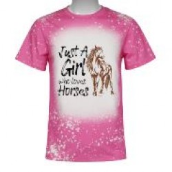 Pink  5XL Faux Bleach Sublimation Shirt
