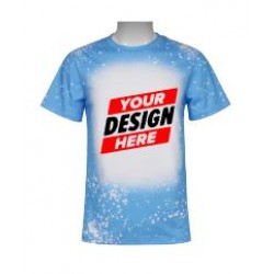  Light Blue Tie Dye 3XL Faux Bleach Sublimation Shirt