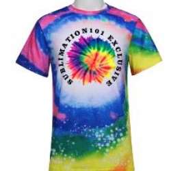  Rainbow Tie Dye 3XL Faux Bleach Sublimation Shirt